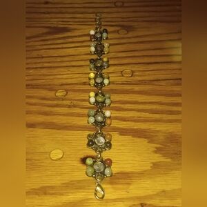 Vintage Heavey 925 And Multi Gem Bracelet